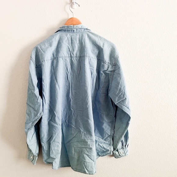 Vintage Woolrich Denim Button Down Embroidered Gardening Long Sleeve Shi… - Picture 6 of 6